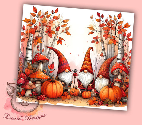 Fall Gnomes With Pumpkins 20oz Tumbler Png, Straight & Tapered Tumbler Png, Fall Gnomes Tumbler Png, Digital Download PNG Sublimation Lara' s Designs 