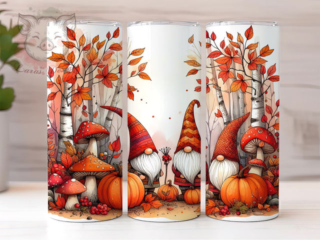 Fall Gnomes With Pumpkins 20oz Tumbler Png, Straight & Tapered Tumbler Png, Fall Gnomes Tumbler Png, Digital Download PNG Sublimation Lara' s Designs 