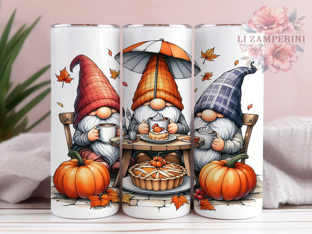 Fall Gnomes With Pumpkins 20oz Tumbler Wrap PNG, Fall Gnomes Tumbler Png, Straight & Tapered Tumbler Wrap, Instant Digital Download Sublimation Li Zamperini 