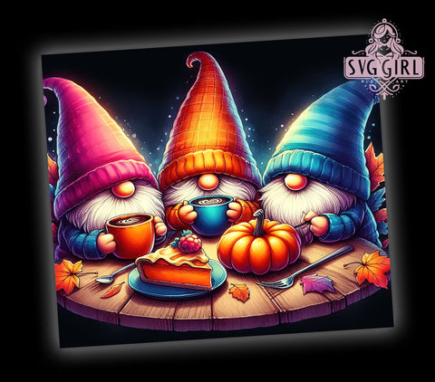 Fall Gnomes With Pumpkins 20oz Tumbler Wrap Sublimation Design, Straight Tapered Tumbler Wrap, Thanksgiving Gnome Tumbler Png, Instant Digital Download Sublimation SvggirlplusArt 