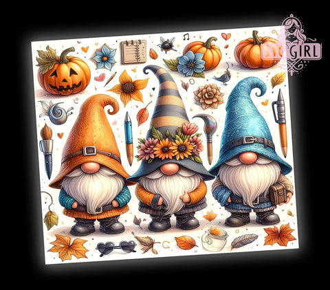 Fall Gnomes With Pumpkins 20oz Tumbler Wrap Sublimation Design, Straight Tapered Tumbler Wrap, Thanksgiving Gnome Tumbler Png, Instant Digital Download Sublimation SvggirlplusArt 