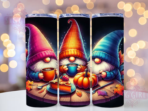 Fall Gnomes With Pumpkins 20oz Tumbler Wrap Sublimation Design, Straight Tapered Tumbler Wrap, Thanksgiving Gnome Tumbler Png, Instant Digital Download Sublimation SvggirlplusArt 