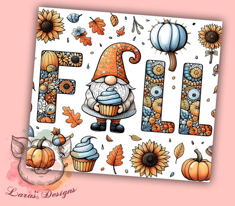 Fall Gnomes With Pumpkins Tumbler, Straight & Tapered Tumbler Png, Fall Gnomes Tumbler Png, Digital Download PNG Sublimation Lara' s Designs 