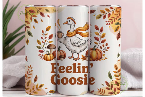 Fall Goose Coffee 20oz Tumbler Wrap Sublimation PixelChick 