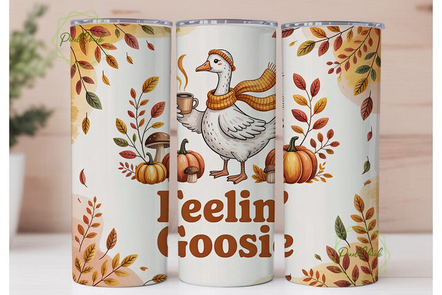 Fall Goose Coffee 20oz Tumbler Wrap Sublimation PixelChick 