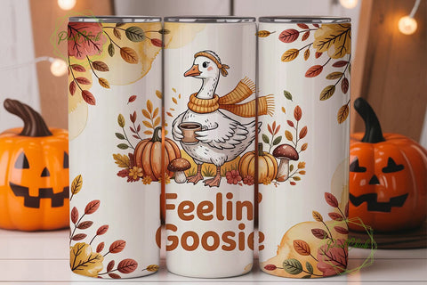 Fall Goose Coffee 20oz Tumbler Wrap Sublimation PixelChick 
