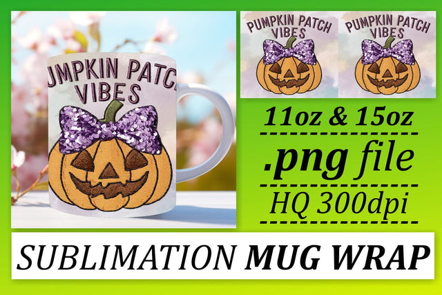 Fall Halloween Pumpkin 11oz/15oz Mug Wrap Sublimation Sublimation afrosvg 