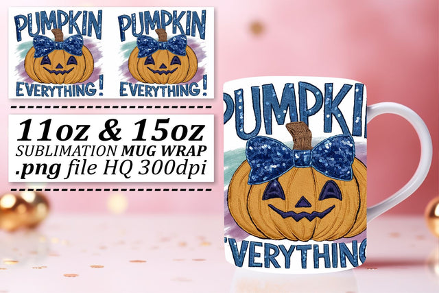 Fall Halloween Pumpkin Mug Wrap 11oz/15oz Sublimation Art Sublimation afrosvg 
