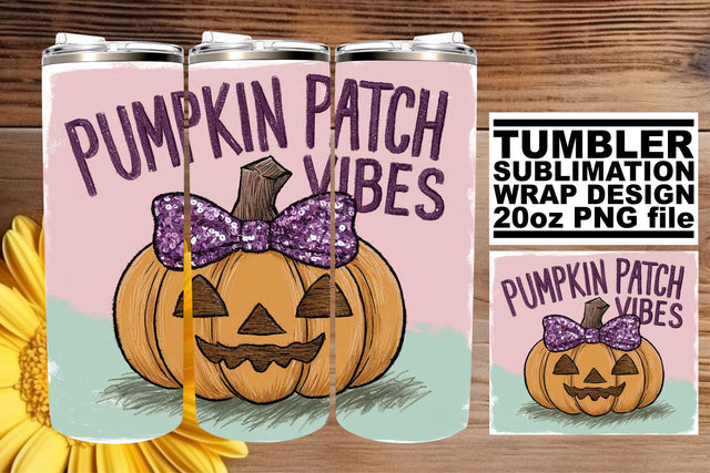 Fall Halloween Pumpkin Tumbler Wrap 20oz Sublimation Art Sublimation afrosvg 