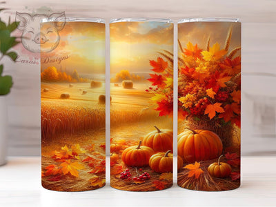 Fall Harvest Pumpkin Autumn Tumbler, Pumpkin Wrap Design, Autumn Sublimation PNG, Rustic Farmhouse Style, Cozy Fall Aesthetic, 20oz Tumbler Design, Thanksgiving Pumpkin Sublimation Lara' s Designs 