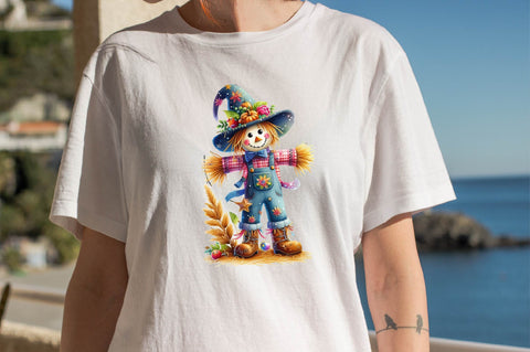 Fall Harvest Scarecrow Halloween Pumpkin Sublimation SVGArt 
