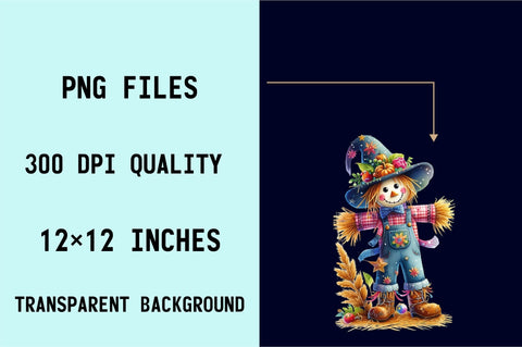 Fall Harvest Scarecrow Halloween Pumpkin Sublimation SVGArt 