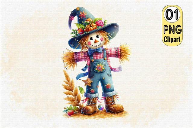 Fall Harvest Scarecrow Halloween Pumpkin Sublimation SVGArt 
