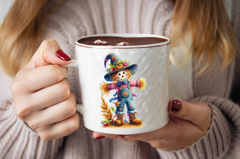 Fall Harvest Scarecrow Halloween Pumpkin Sublimation SVGArt 