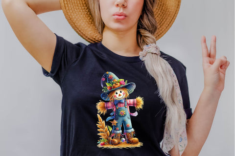 Fall Harvest Scarecrow Halloween Pumpkin Sublimation SVGArt 