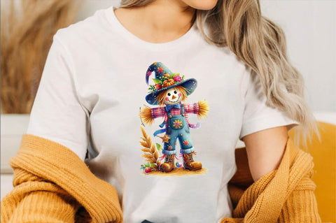 Fall Harvest Scarecrow Halloween Pumpkin Sublimation SVGArt 