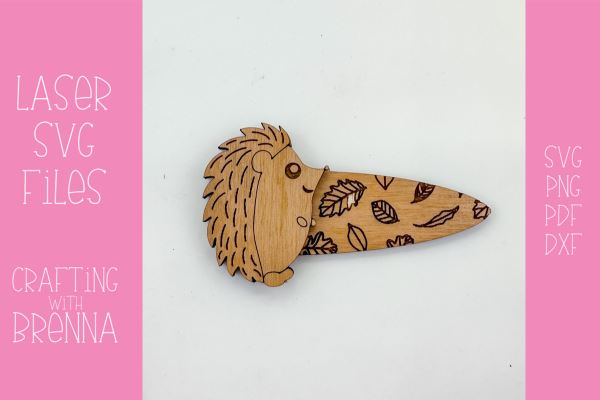 Fall Hedgehog Hairclip Laser SVG File SVG Crafting With Brenna 