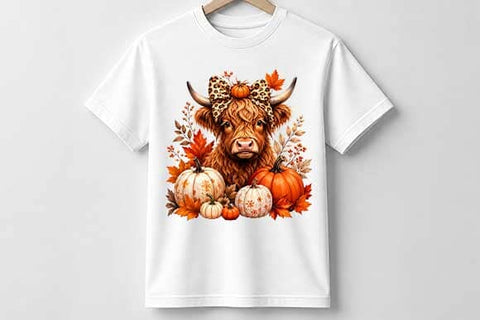 Fall Highland Cow PNG Pumpkin Cow Digital Download SVG BillahCrafts 