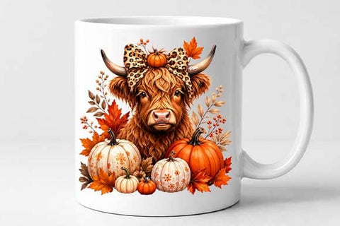 Fall Highland Cow PNG Pumpkin Cow Digital Download SVG BillahCrafts 