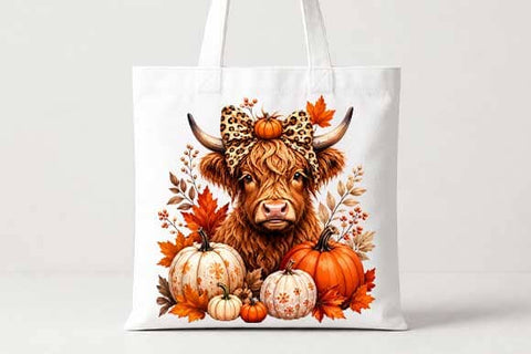 Fall Highland Cow PNG Pumpkin Cow Digital Download SVG BillahCrafts 