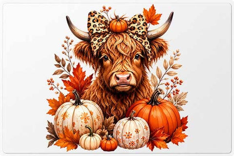 Fall Highland Cow PNG Pumpkin Cow Digital Download SVG BillahCrafts 