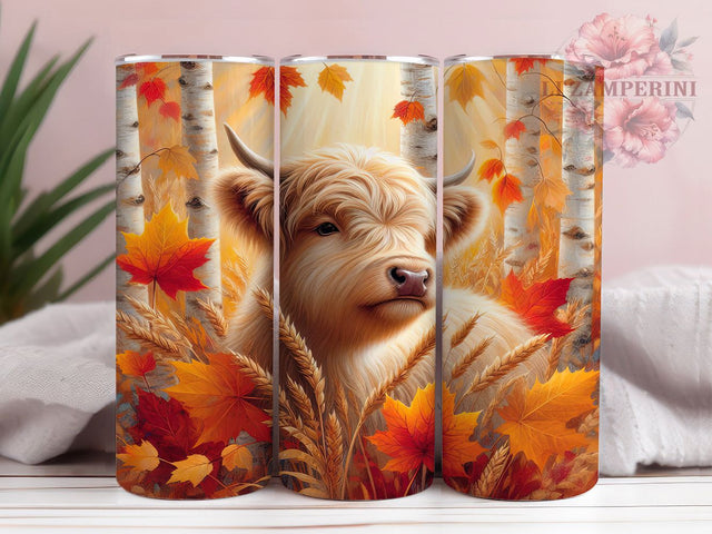 Fall Highland Cow Pumpkin Farm Tumbler, Autumn Farm Wrap, 20oz Sublimation PNG, Rustic Cow Mug, Pumpkin Cow Cup, Country Harvest Drinkware, Boho Fall Tumbler Sublimation Li Zamperini 