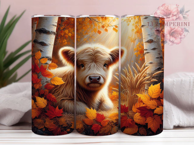 Fall Highland Cow Pumpkin Farm Tumbler, Autumn Farm Wrap, 20oz Sublimation PNG, Rustic Cow Mug, Pumpkin Cow Cup, Country Harvest Drinkware, Boho Fall Tumbler Sublimation Li Zamperini 