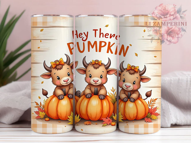 Fall Highland Cows 20 oz Skinny Tumbler Sublimation Design, Straight & Tapered Tumbler Png, Country Farm Autumn Leaves Tumbler Png, Digital Download PNG Sublimation Li Zamperini 