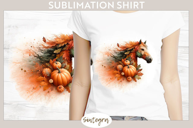 Fall Horse Animal v1 T-shirt Sublimation Sublimation Sintegra 