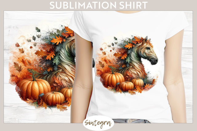 Fall Horse Animal v2 T-shirt Sublimation Sublimation Sintegra 