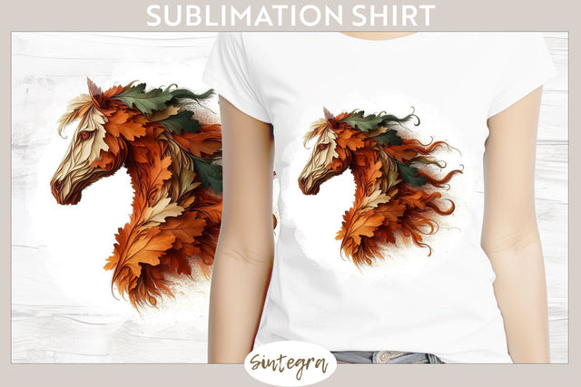 Fall Horse Animal v3 T-shirt Sublimation Sublimation Sintegra 