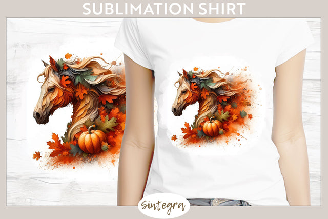 Fall Horse Animal v4 T-shirt Sublimation Sublimation Sintegra 