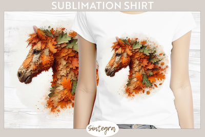Fall Horse Animal v5 T-shirt Sublimation Sublimation Sintegra 