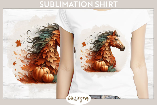 Fall Horse Animal v6 T-shirt Sublimation Sublimation Sintegra 