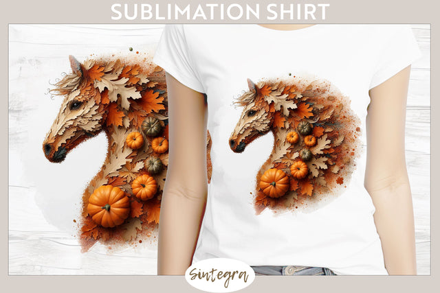 Fall Horse Animal v7 T-shirt Sublimation Sublimation Sintegra 