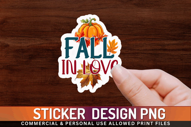 Fall in love Sticker Design Sublimation Regulrcrative 