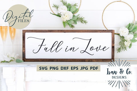 Fall in Love SVG Files, Valentine's Day Svg, Valentine Svg, Love Svg, Cricut Svg, Silhouette Designs, Digital Cut Files, Vinyl Designs, DXF PNG (1637798846) SVG Ivan & Co. Designs 