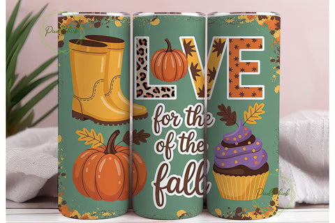 Fall in Love Tumbler Wrap Sublimation PixelChick 