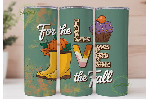 Fall in Love Tumbler Wrap Sublimation PixelChick 