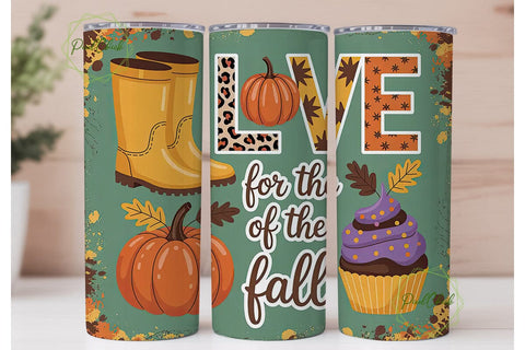 Fall in Love Tumbler Wrap Sublimation PixelChick 