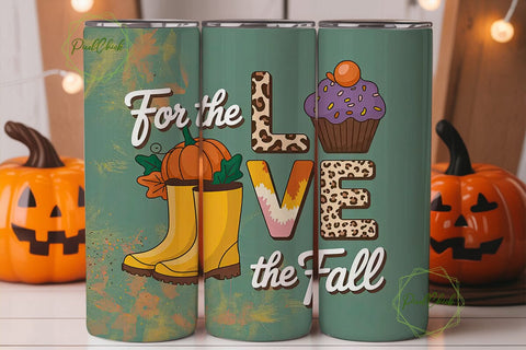 Fall in Love Tumbler Wrap Sublimation PixelChick 