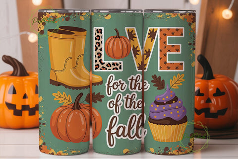 Fall in Love Tumbler Wrap Sublimation PixelChick 