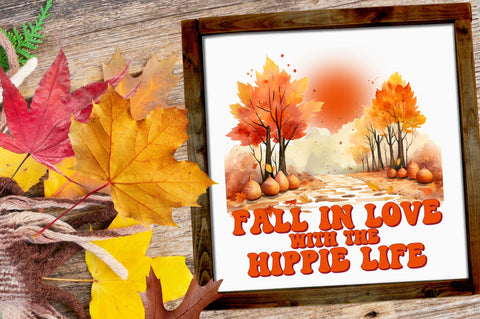 Fall in love with the hippie life png design Sublimation Regulrcrative 