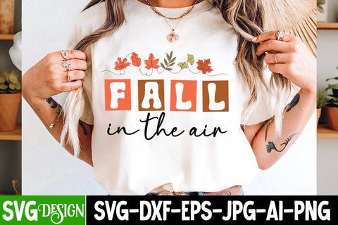 Fall in the Air SVG Design,Fall Svg Design,Thanksgiving Svg Design,Autumn Svg Design,Fall Round Sign Svg ,Fall Shirt Design,Fall Sublimation Design SVG BlackCatsMedia 