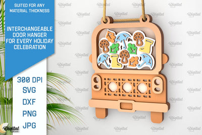 Fall Interchangeable Decor Laser Cut. Autumn Door Hanger SVG SVG Evgenyia Guschina 