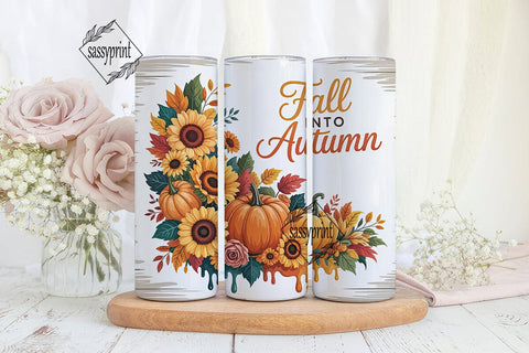 Fall into Autumn 20oz Tumbler Wrap Sublimation sassyprint 