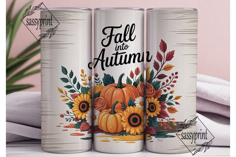 Fall into Autumn 20oz Tumbler Wrap Sublimation sassyprint 