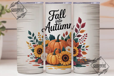 Fall into Autumn 20oz Tumbler Wrap Sublimation sassyprint 