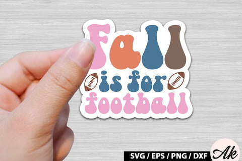 Fall is for football Retro Stickers SVG akazaddesign 