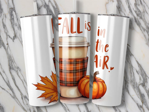 Fall is in the Air Tumbler Wrap Sublimation png Sublimation Luvleigh Digitals 